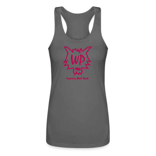 Cypress Wolf Pack Pink- Women’s Performance Racerback Tank Top - charcoal