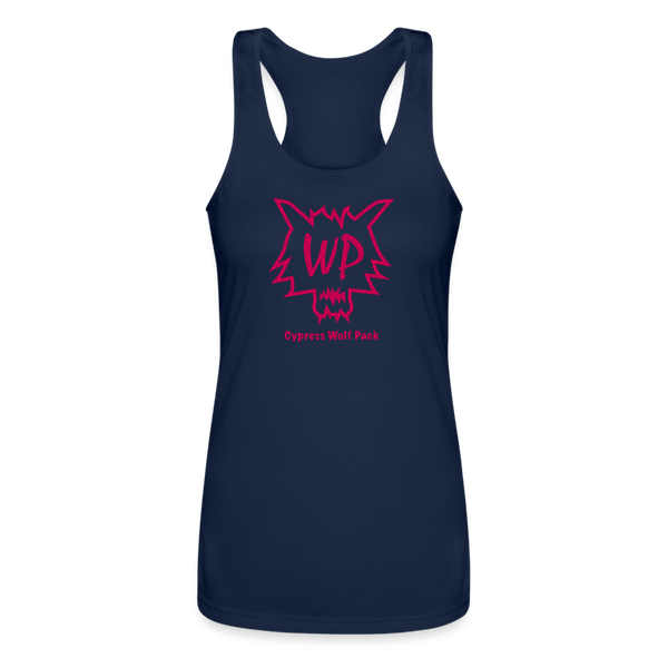 Cypress Wolf Pack Pink- Women’s Performance Racerback Tank Top - navy