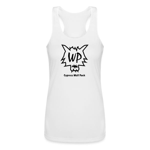 Cypress Wolf Pack- Women’s Performance Racerback Tank Top - white