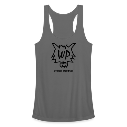 Cypress Wolf Pack- Women’s Performance Racerback Tank Top - charcoal
