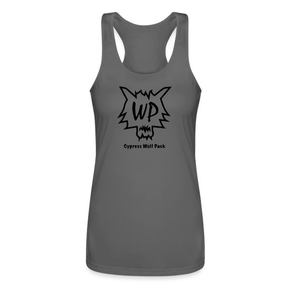 Cypress Wolf Pack- Women’s Performance Racerback Tank Top - charcoal