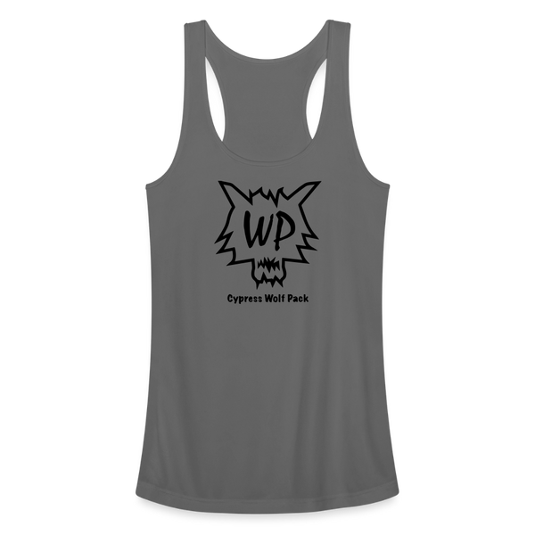 Cypress Wolf Pack- Women’s Performance Racerback Tank Top - charcoal