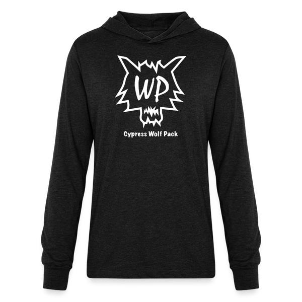 Cypress Wolf Pack White- Unisex Long Sleeve Hoodie Shirt - heather black