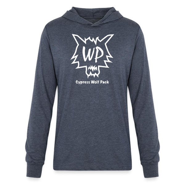 Cypress Wolf Pack White- Unisex Long Sleeve Hoodie Shirt - heather navy