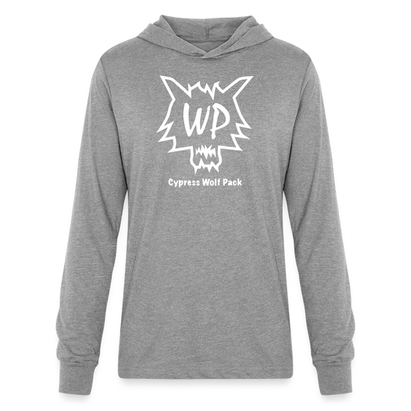 Cypress Wolf Pack White- Unisex Long Sleeve Hoodie Shirt - heather grey