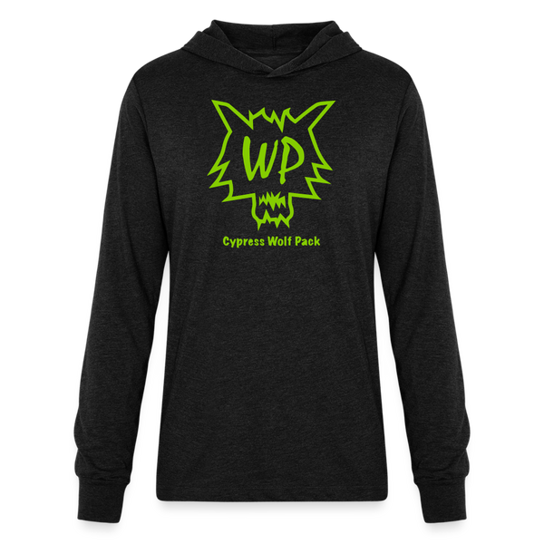 Cypress Wolf Pack Green- Unisex Long Sleeve Hoodie Shirt - heather black