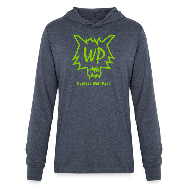 Cypress Wolf Pack Green- Unisex Long Sleeve Hoodie Shirt - heather navy