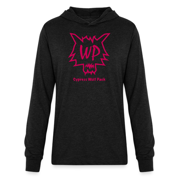 Cypress Wolf Pack Pink- Unisex Long Sleeve Hoodie Shirt - heather black