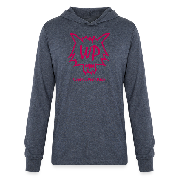 Cypress Wolf Pack Pink- Unisex Long Sleeve Hoodie Shirt - heather navy