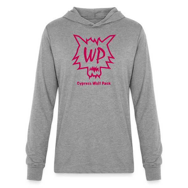 Cypress Wolf Pack Pink- Unisex Long Sleeve Hoodie Shirt - heather grey