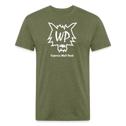 Cypress Wolf Pack- UNISEX Fitted Cotton/Poly T-Shirt - heather military green