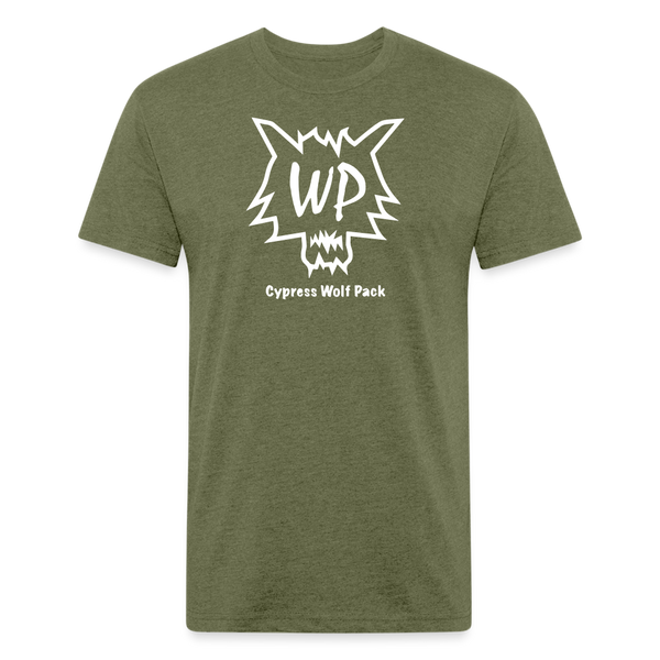 Cypress Wolf Pack- UNISEX Fitted Cotton/Poly T-Shirt - heather military green