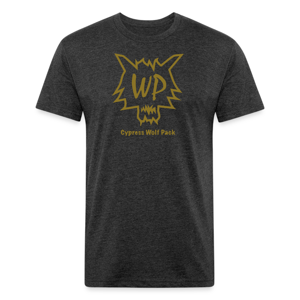 Cypress Wolf Pack GOLD- UNISEX Fitted Cotton/Poly T-Shirt - heather black