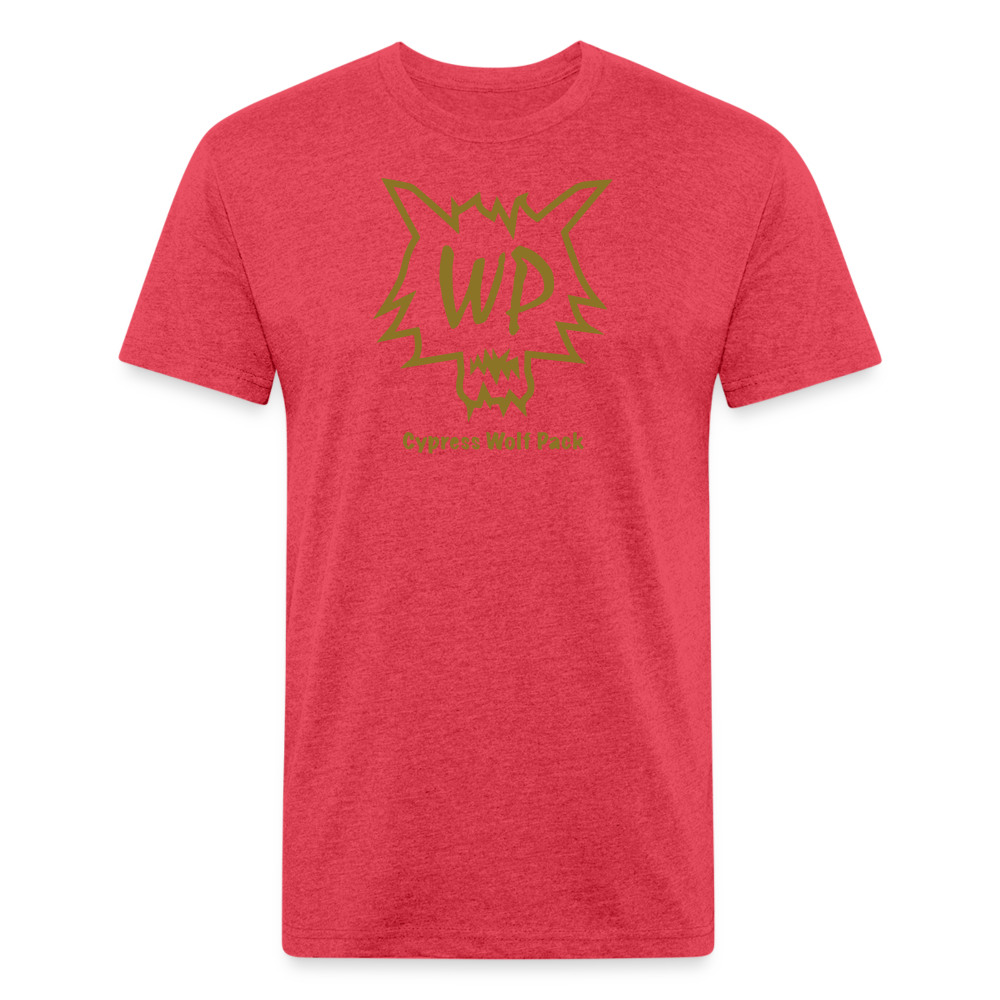 Cypress Wolf Pack GOLD- UNISEX Fitted Cotton/Poly T-Shirt - heather red