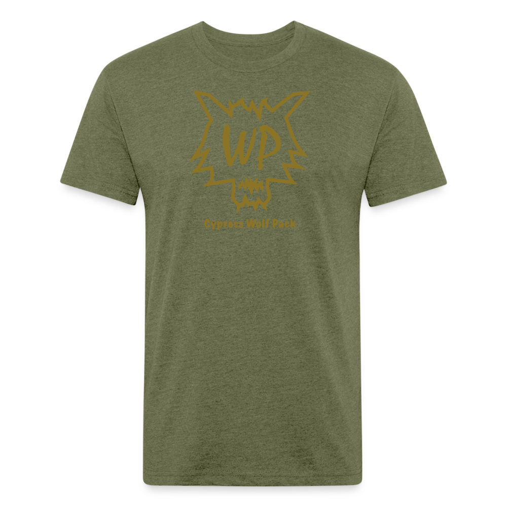 Cypress Wolf Pack GOLD- UNISEX Fitted Cotton/Poly T-Shirt - heather military green