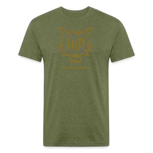 Cypress Wolf Pack GOLD- UNISEX Fitted Cotton/Poly T-Shirt - heather military green