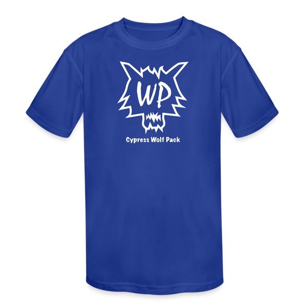 Cypress Wolf Pack- Kids' Moisture Wicking Performance T-Shirt - royal blue