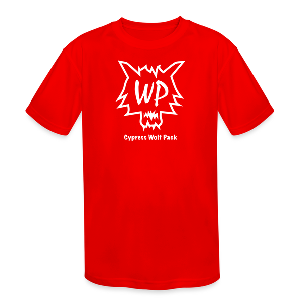 Cypress Wolf Pack- Kids' Moisture Wicking Performance T-Shirt - red