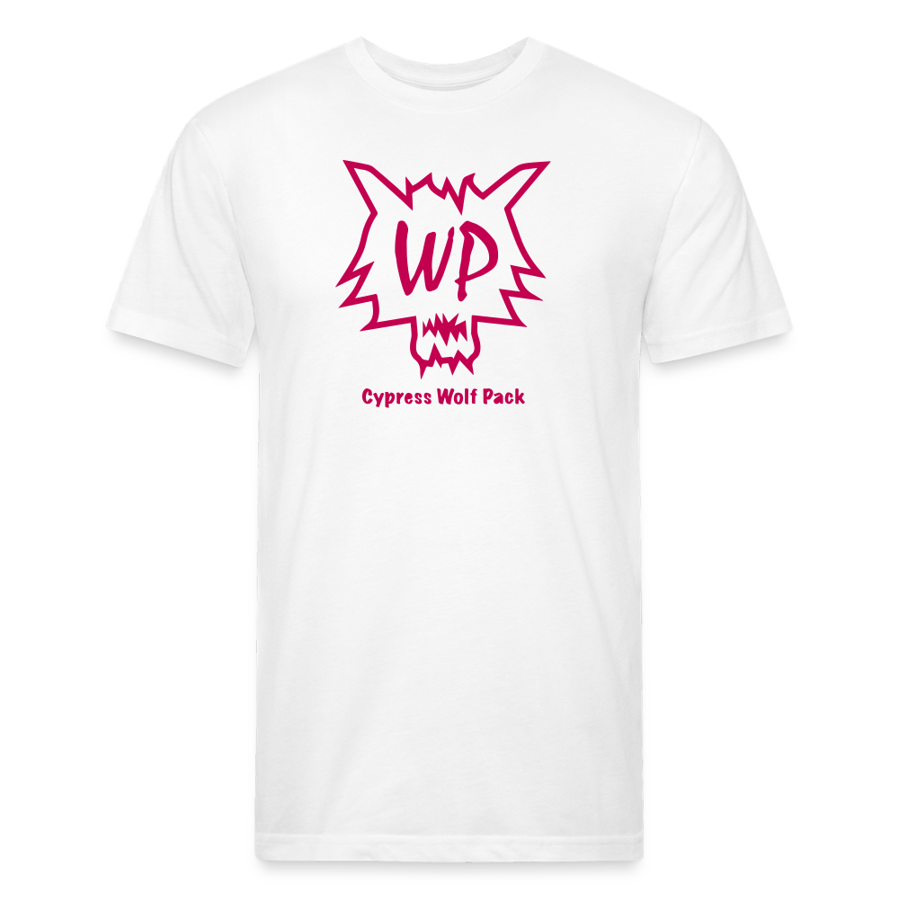 Cypress Wolf Pack Pink- UNISEX Fitted Cotton/Poly T-Shirt - white