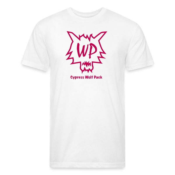 Cypress Wolf Pack Pink- UNISEX Fitted Cotton/Poly T-Shirt - white
