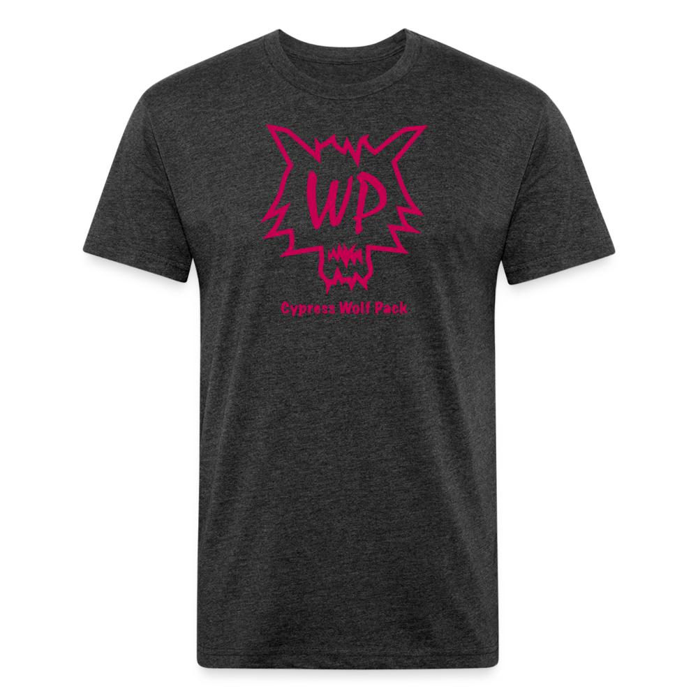 Cypress Wolf Pack Pink- UNISEX Fitted Cotton/Poly T-Shirt - heather black