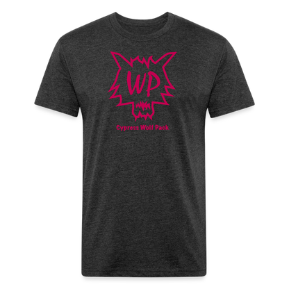 Cypress Wolf Pack Pink- UNISEX Fitted Cotton/Poly T-Shirt - heather black