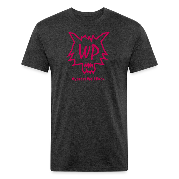 Cypress Wolf Pack Pink- UNISEX Fitted Cotton/Poly T-Shirt - heather black