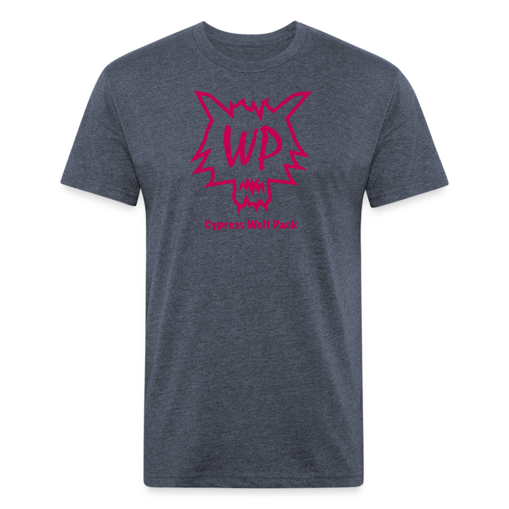 Cypress Wolf Pack Pink- UNISEX Fitted Cotton/Poly T-Shirt - heather navy