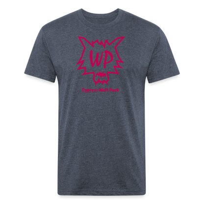 Cypress Wolf Pack Pink- UNISEX Fitted Cotton/Poly T-Shirt - heather navy