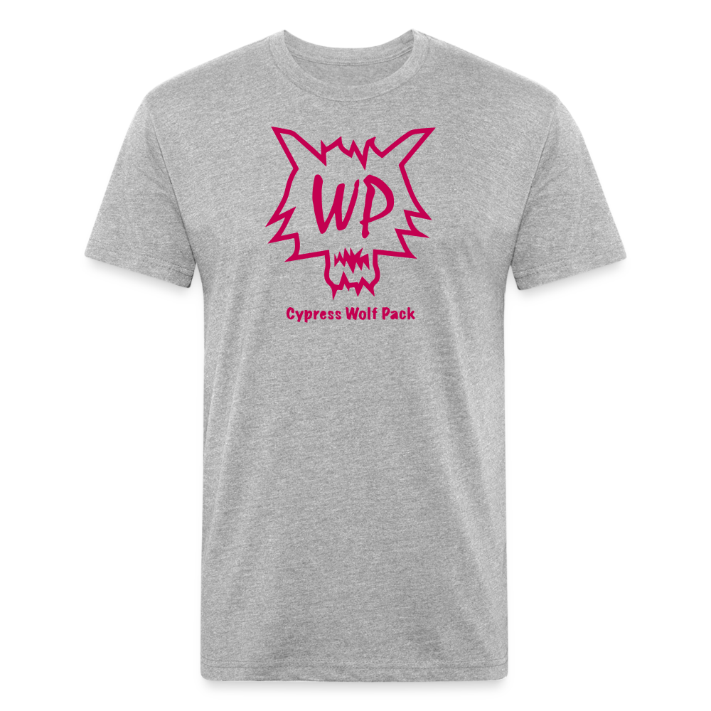 Cypress Wolf Pack Pink- UNISEX Fitted Cotton/Poly T-Shirt - heather gray