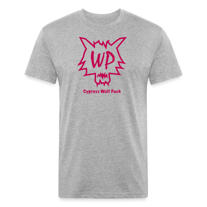 Cypress Wolf Pack Pink- UNISEX Fitted Cotton/Poly T-Shirt - heather gray