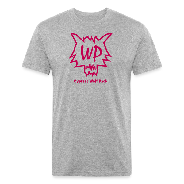 Cypress Wolf Pack Pink- UNISEX Fitted Cotton/Poly T-Shirt - heather gray