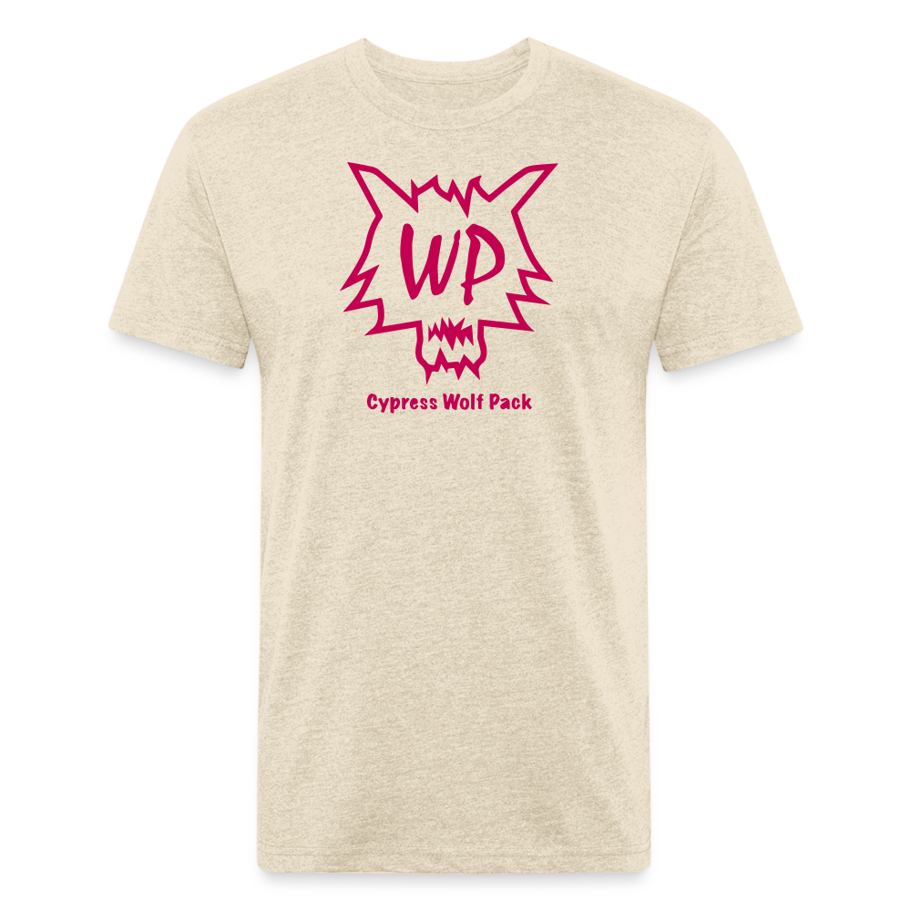 Cypress Wolf Pack Pink- UNISEX Fitted Cotton/Poly T-Shirt - heather cream