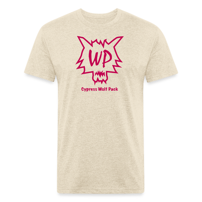 Cypress Wolf Pack Pink- UNISEX Fitted Cotton/Poly T-Shirt - heather cream