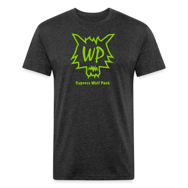 Cypress Wolf Pack Green- UNISEX Fitted Cotton/Poly T-Shirt - heather black
