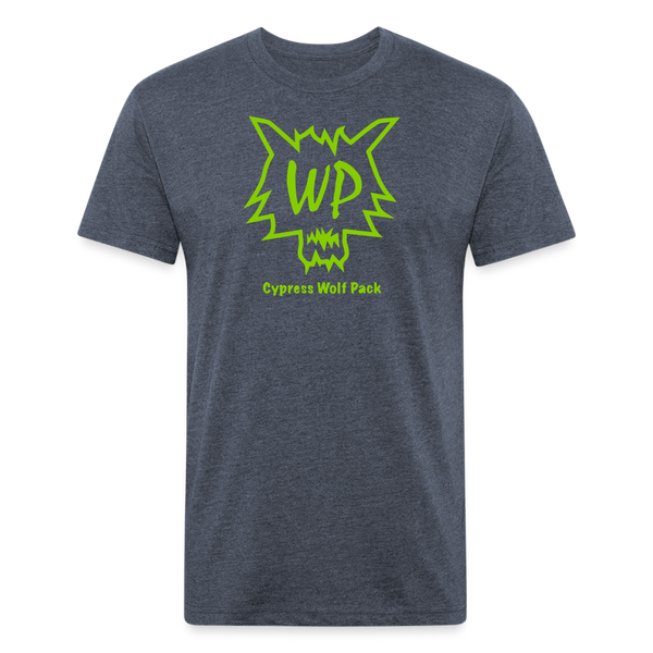 Cypress Wolf Pack Green- UNISEX Fitted Cotton/Poly T-Shirt - heather navy