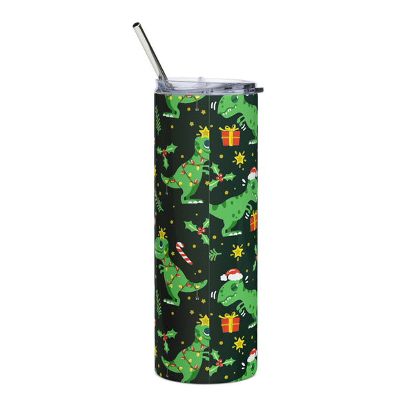 Christmas Dino MM- Stainless steel tumbler