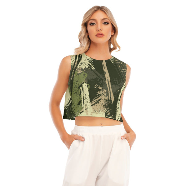 Forest- Women's Sleeveless Cropped Top
