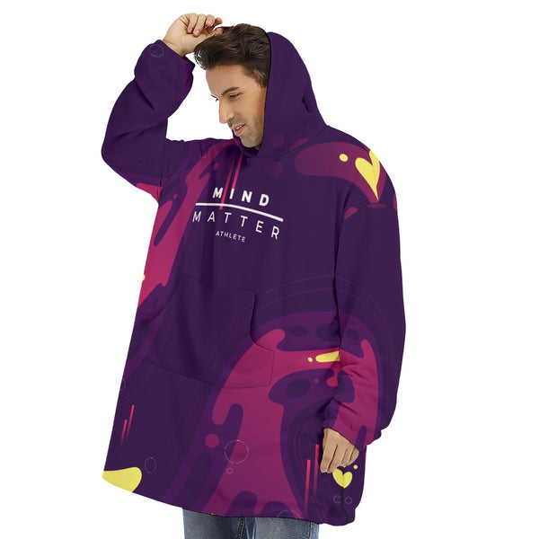 M/M Purple Splash- Unisex Sherpa Fleece Hoodie/Parka