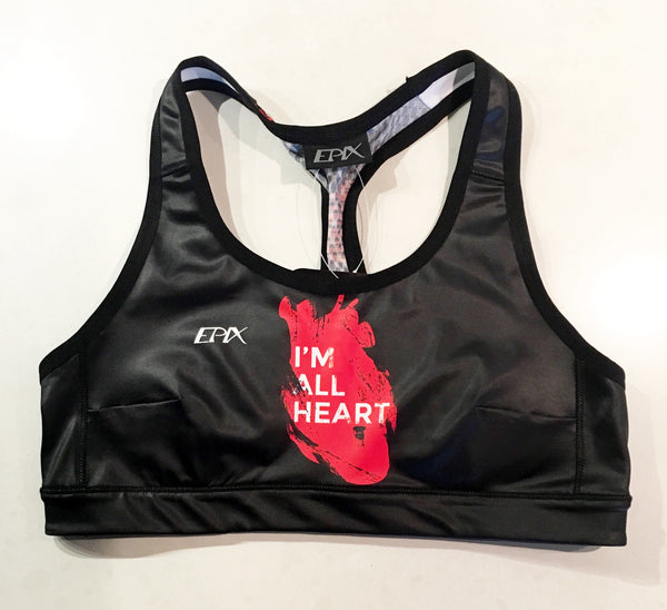 I'M ALL HEART - RUN BLOODED GoFierce Running Bra by Epix (MM) (Clearance item; non-refundable)