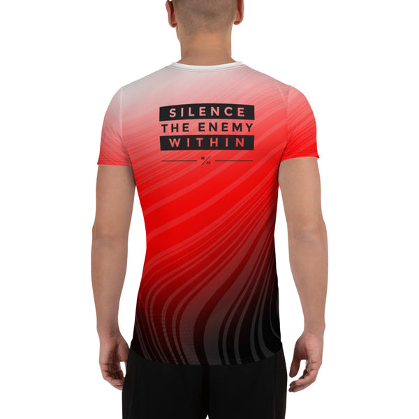 M/M Athlete Red/White Fade- Men's Athletic T-shirt