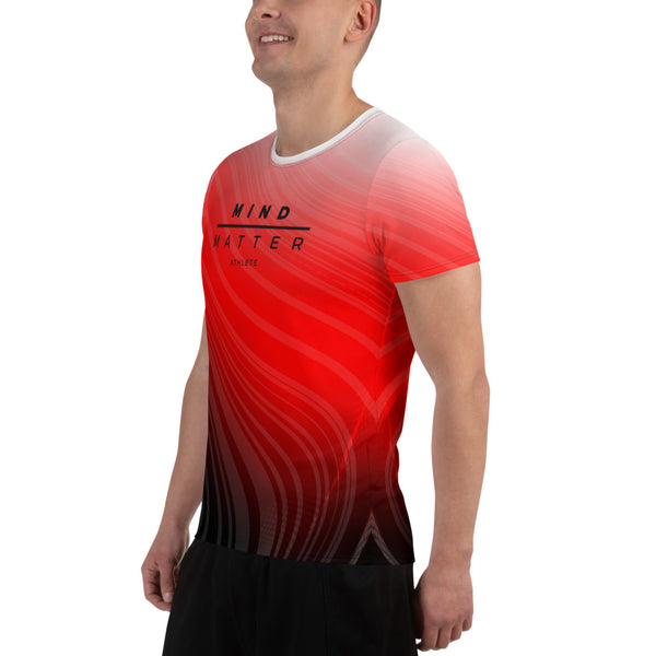 M/M Athlete Red/White Fade- Men's Athletic T-shirt