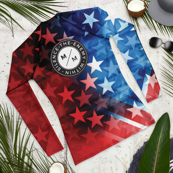 M/M Murica- Men's Rash Guard (Runs Small Size Up)