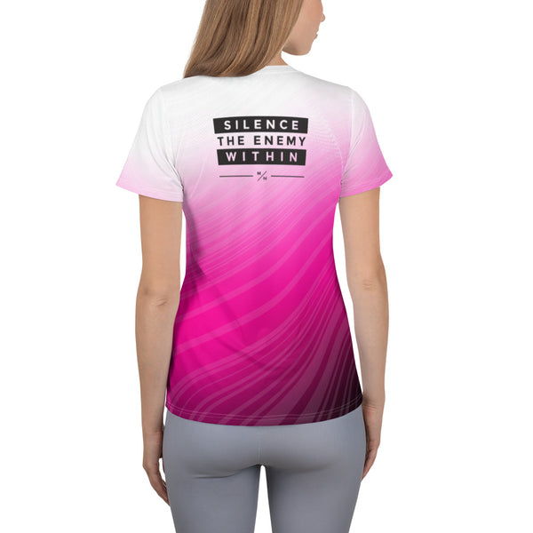 M/M Athlete Pink/White Fade- Womens Athletic T-Shirt