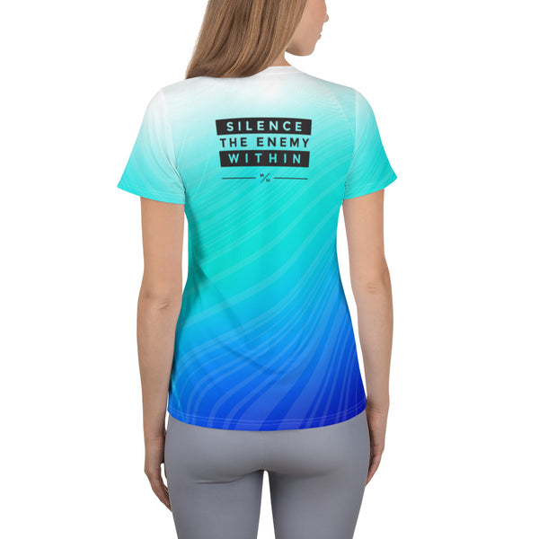 M/M Athlete Aqua/Blue Fade- Women's Athletic T-shirt