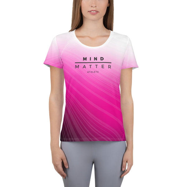 M/M Athlete Pink/White Fade- Womens Athletic T-Shirt