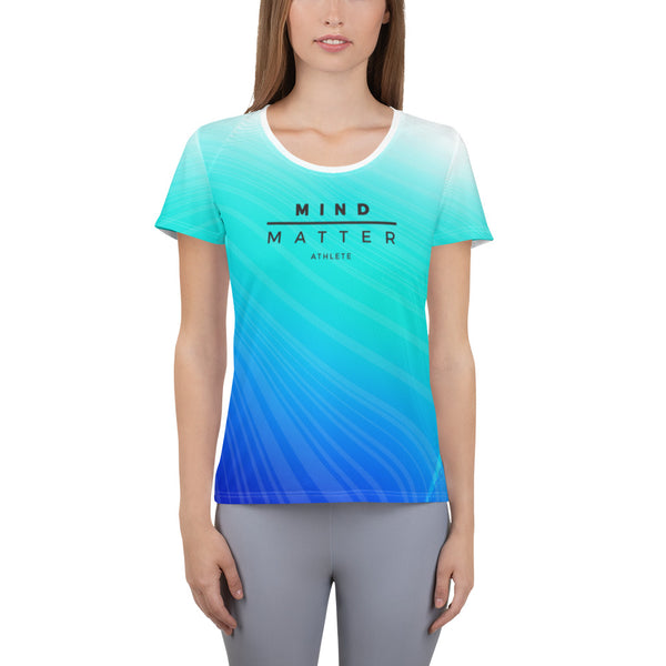 M/M Athlete Aqua/Blue Fade- Women's Athletic T-shirt