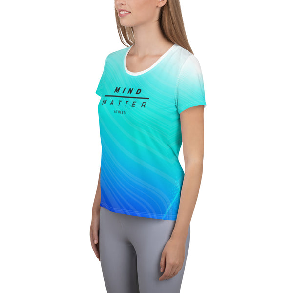 M/M Athlete Aqua/Blue Fade- Women's Athletic T-shirt