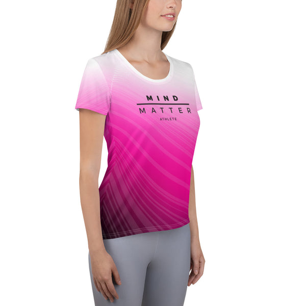 M/M Athlete Pink/White Fade- Womens Athletic T-Shirt