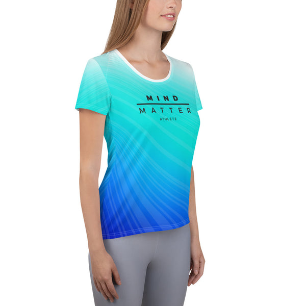 M/M Athlete Aqua/Blue Fade- Women's Athletic T-shirt